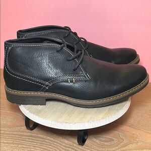 Varese Gobi‎ ll Black Faux Leather Chukka Boot Comfy Career Office Casual New